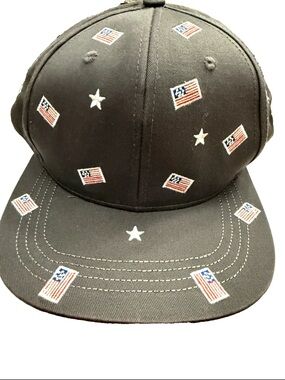 DALLAS ALL OVER AMERICAN FLAG & TEXAS STAR GRAY SNAPBACK CAP BY DALLAS NWOT